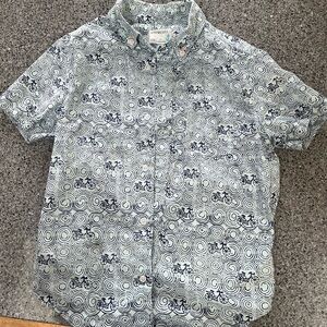 J Crew Crewcuts boys size 10 blue geometric block print & bicycles